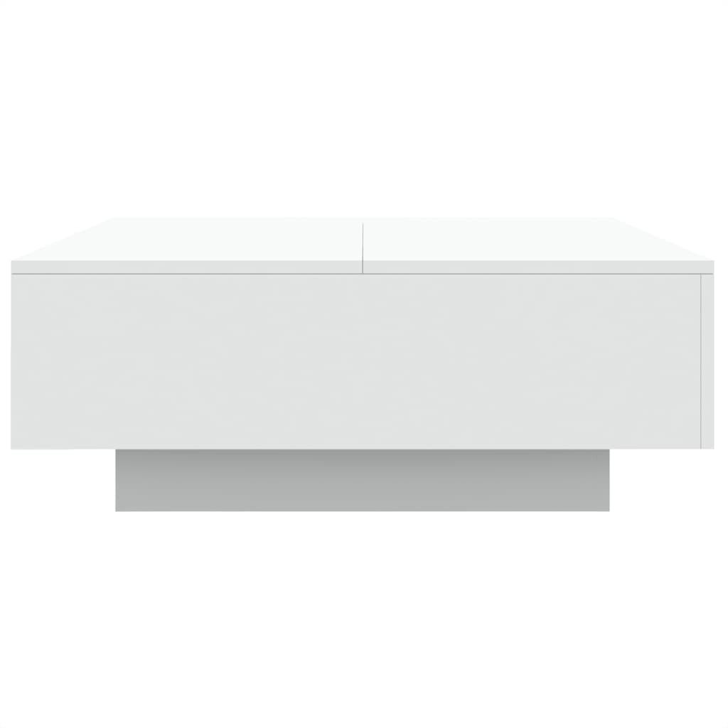 Coffee Table with LED Lights White 80x80x31 cm