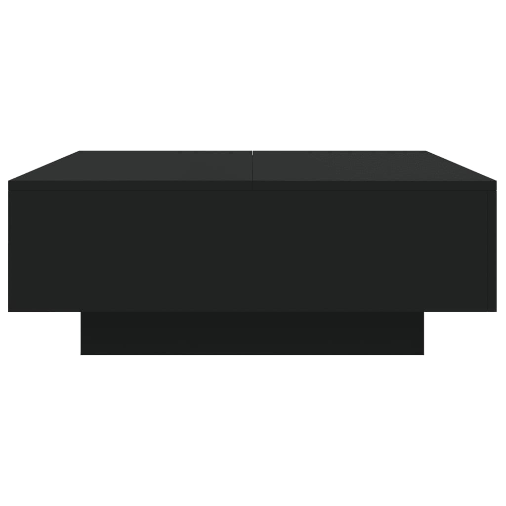 Coffee Table with LED Lights Black 80x80x31 cm