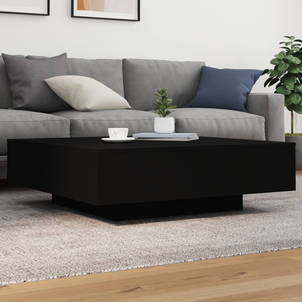 Coffee Table Black 100x100x31 cm Engineered Wood