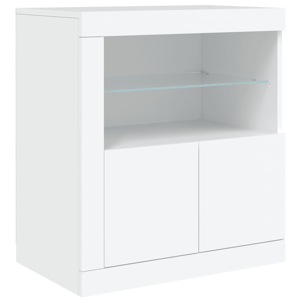 Sideboard with LED Lights White 60.5x37x67 cm