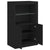 Side Cabinet with LED Lights Black Engineered Wood