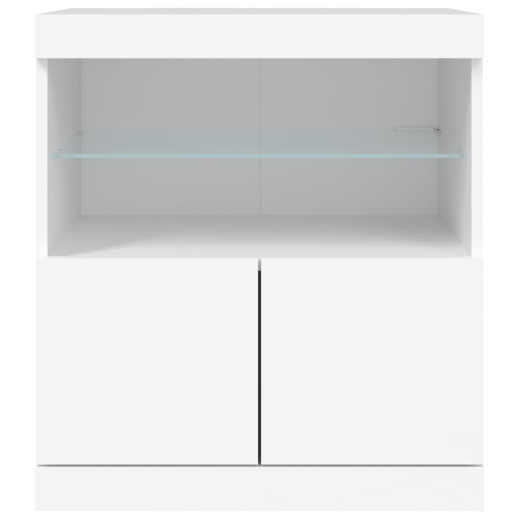 Sideboard with LED Lights White 60x37x67 cm