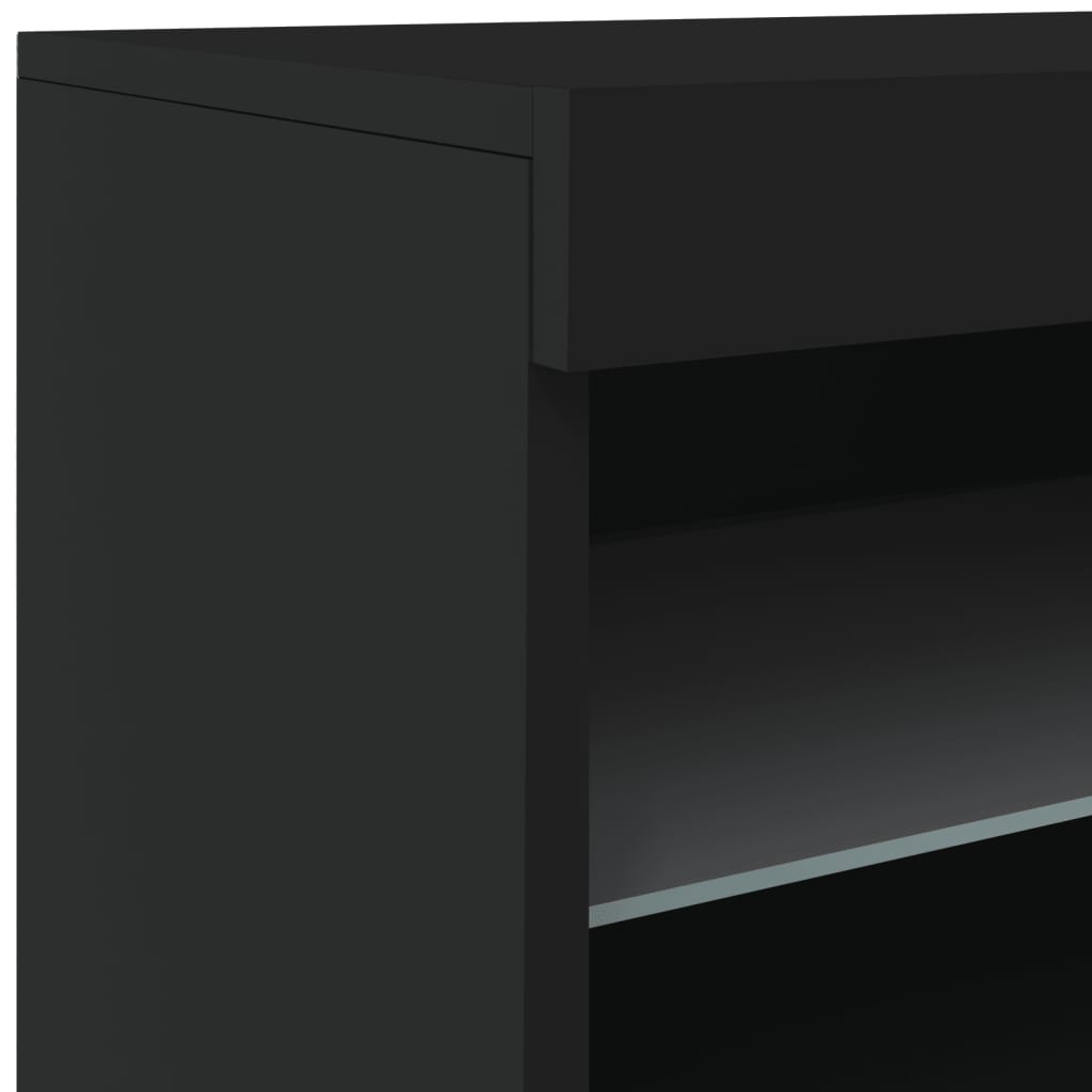 Sideboard with LED Lights Black 60x37x67 cm