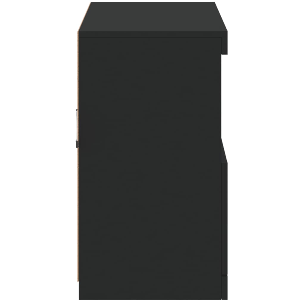 Sideboard with LED Lights Black 81x37x67 cm