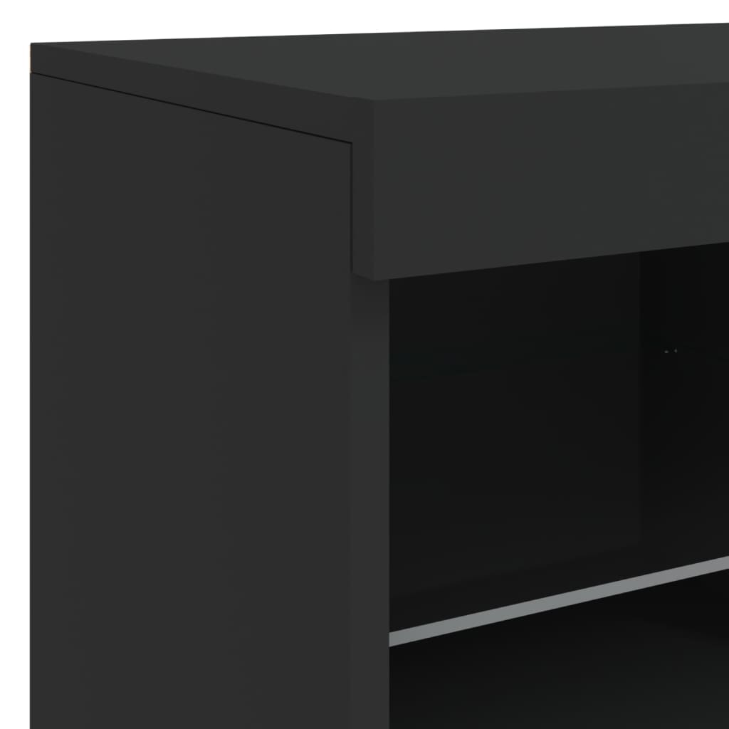 Sideboard with LED Lights Black 81x37x67 cm