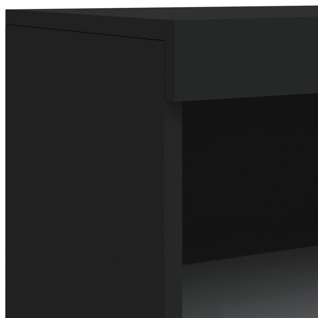 Sideboard with LED Lights Black 60.5x37x100 cm