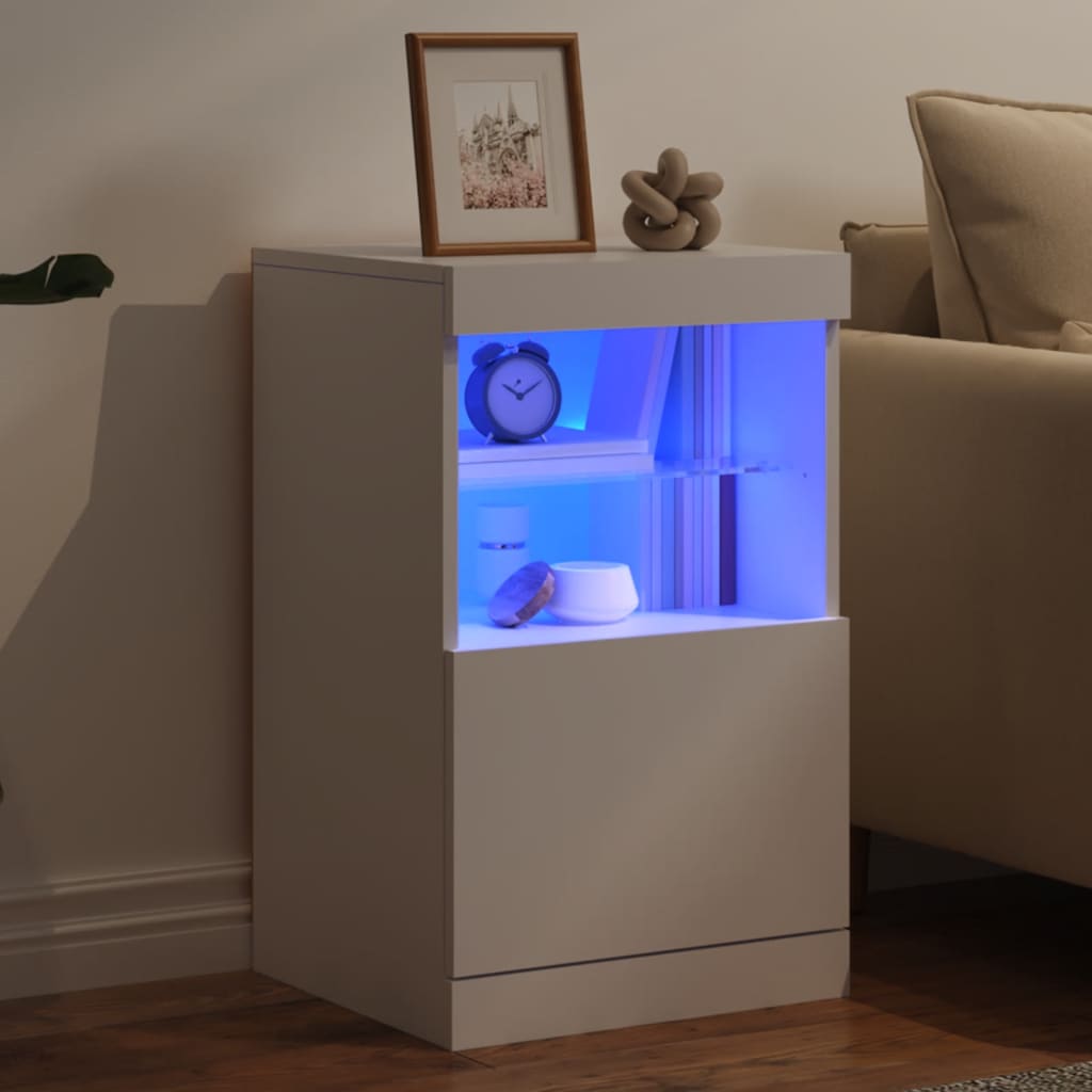 Sideboard with LED Lights White 41x37x67 cm