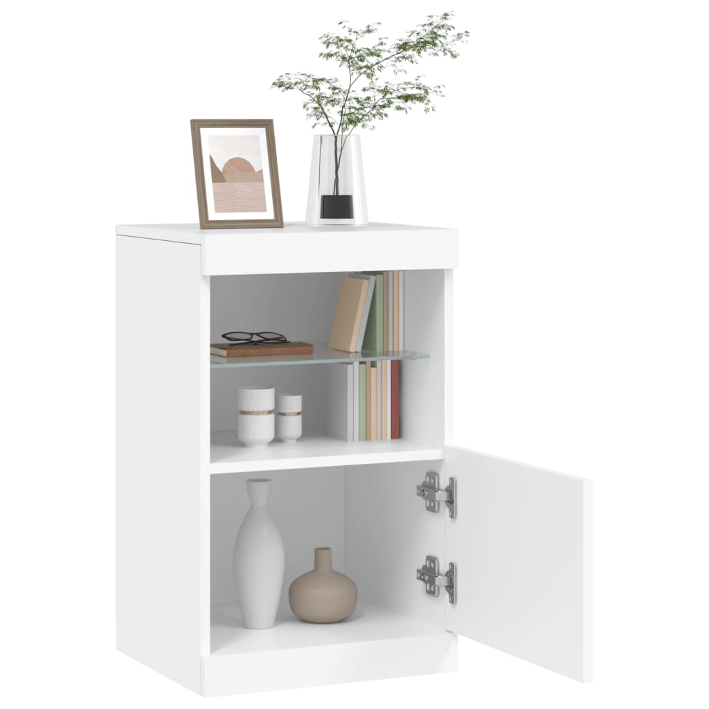 Sideboard with LED Lights White 41x37x67 cm