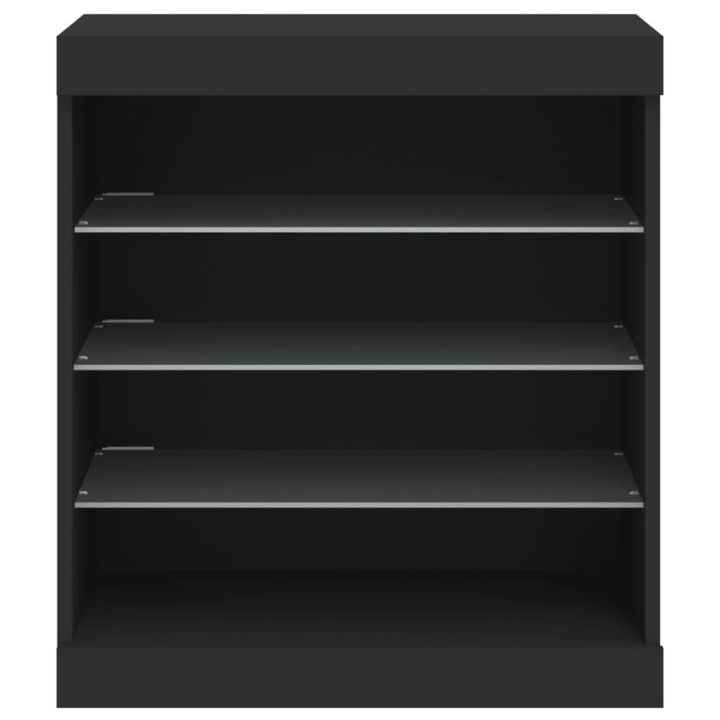 Sideboard with LED Lights Black 60.5x37x67 cm