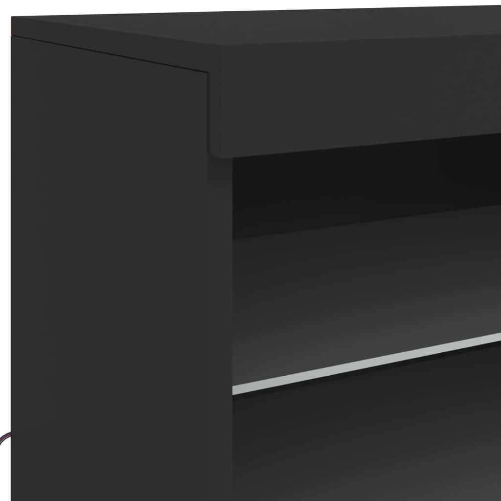 Sideboard with LED Lights Black 60.5x37x67 cm