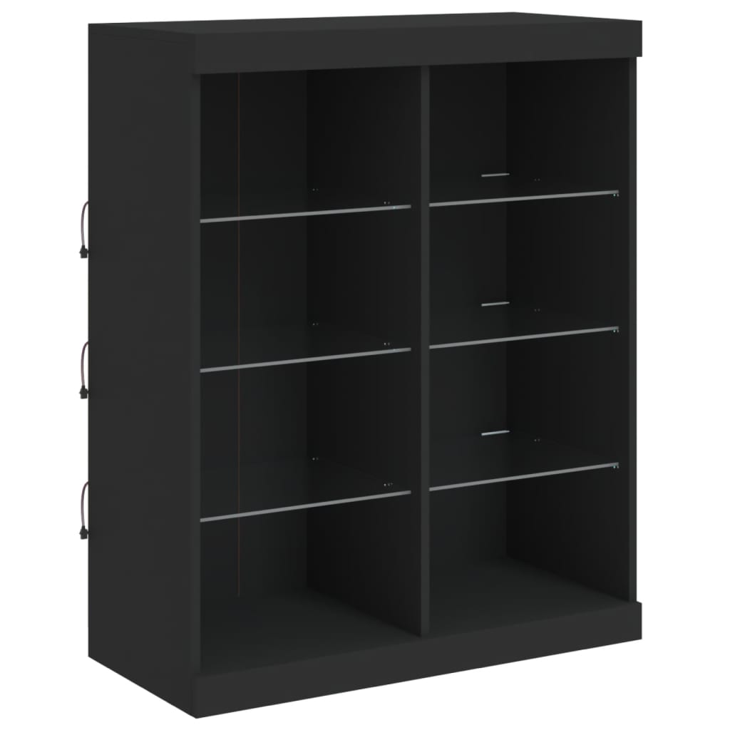 Sideboard with LED Lights Black 81x37x100 cm