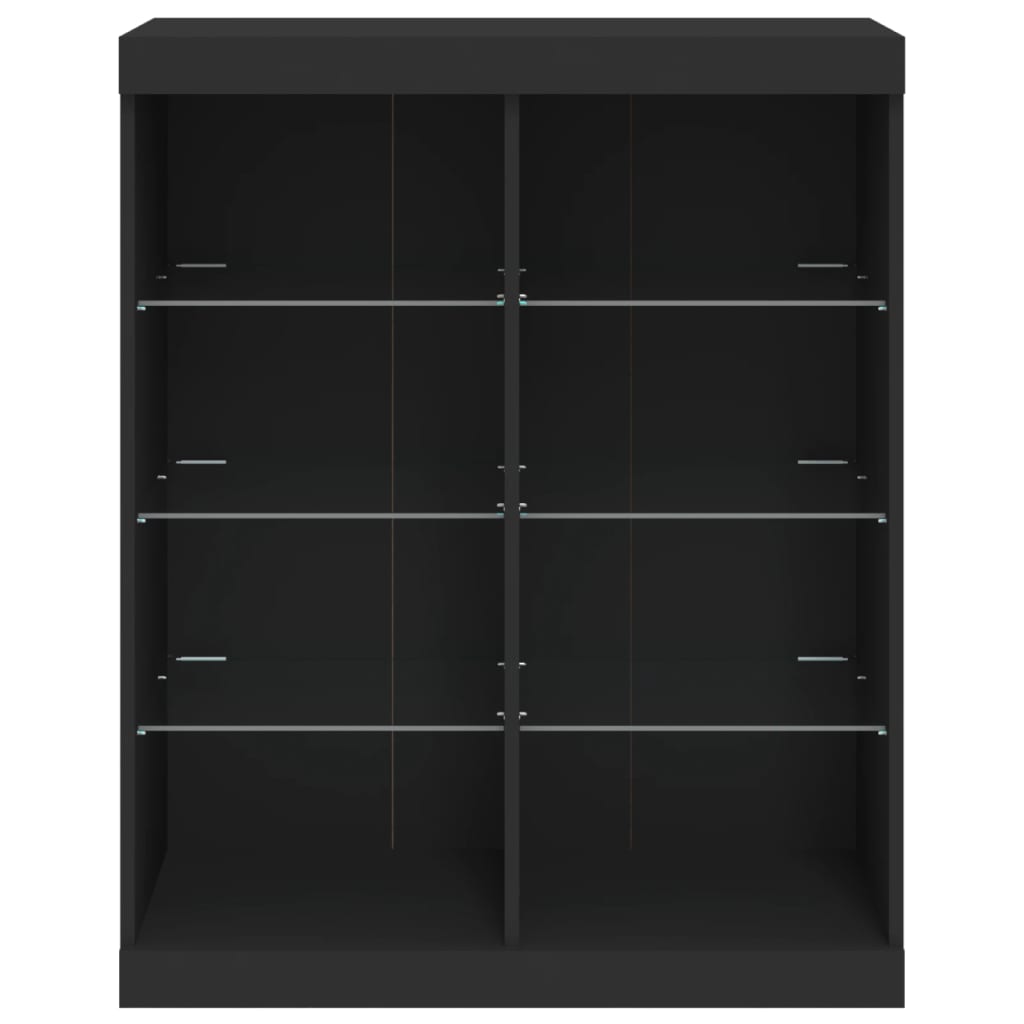 Sideboard with LED Lights Black 81x37x100 cm