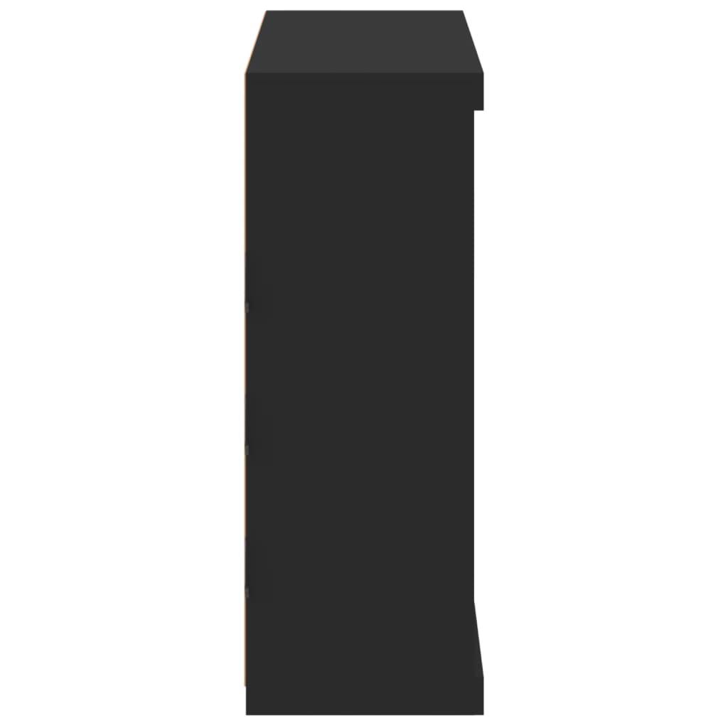 Sideboard with LED Lights Black 81x37x100 cm