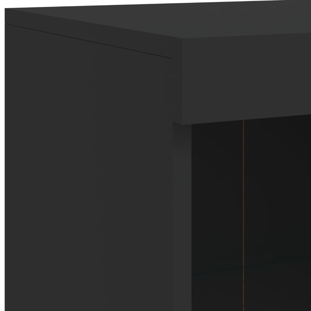 Sideboard with LED Lights Black 81x37x100 cm