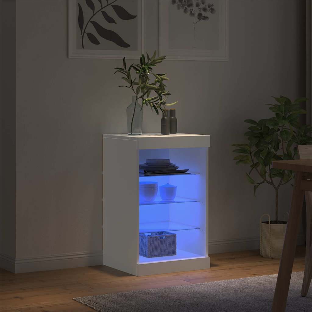 Sideboard with LED Lights White 41x37x67 cm