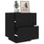 Bedside Cabinet with LED Lights Black Engineered Wood