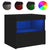 Bedside Cabinets with LED Lights 2 pcs Black 50x40x45 cm