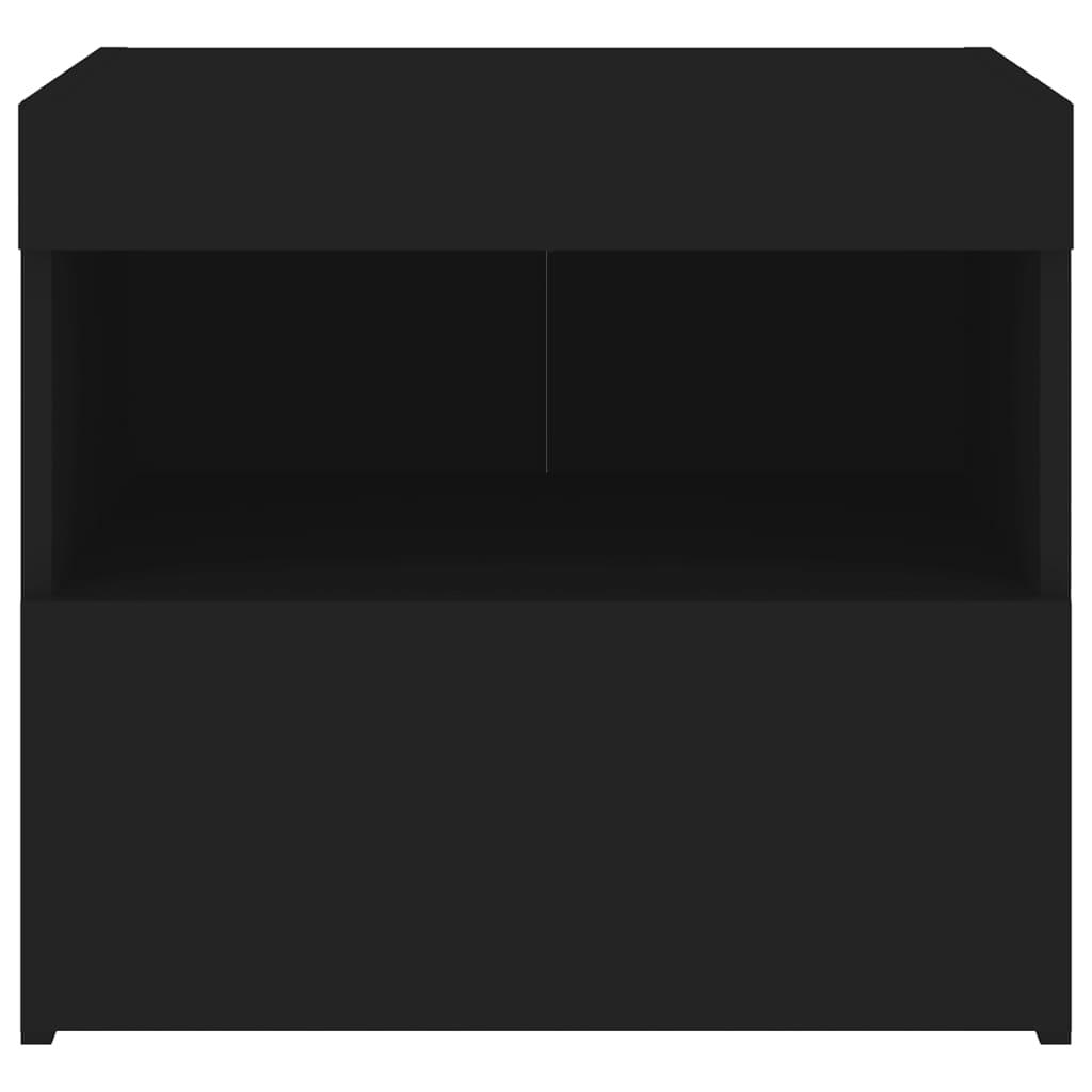 Bedside Cabinets with LED Lights 2 pcs Black 50x40x45 cm