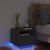 Bedside Cabinet with LED Lights Black 40x39x37 cm