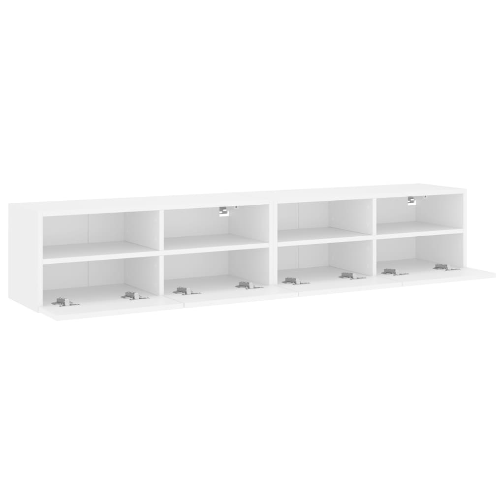 TV Wall Cabinets 2 pcs White 80x30x30 cm Engineered Wood