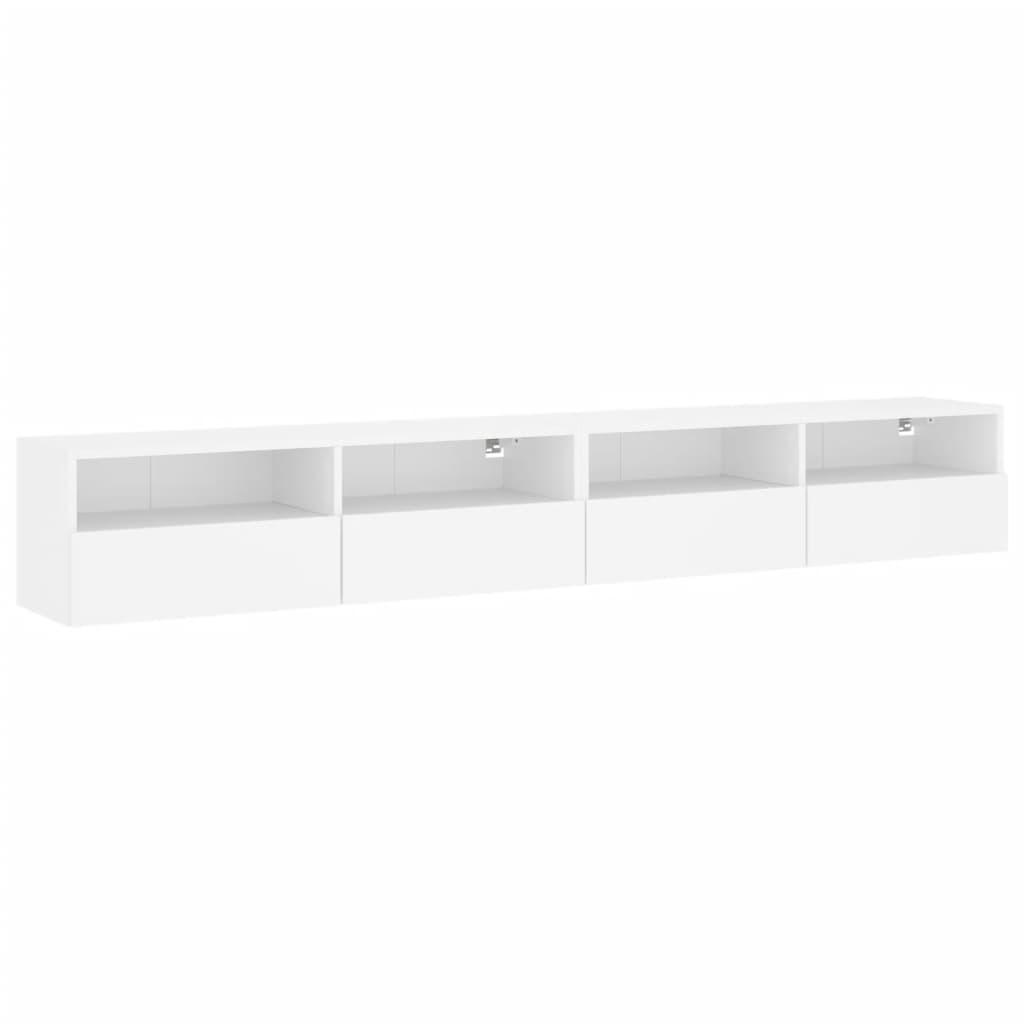 TV Wall Cabinets 2 pcs White 100x30x30 cm Engineered Wood