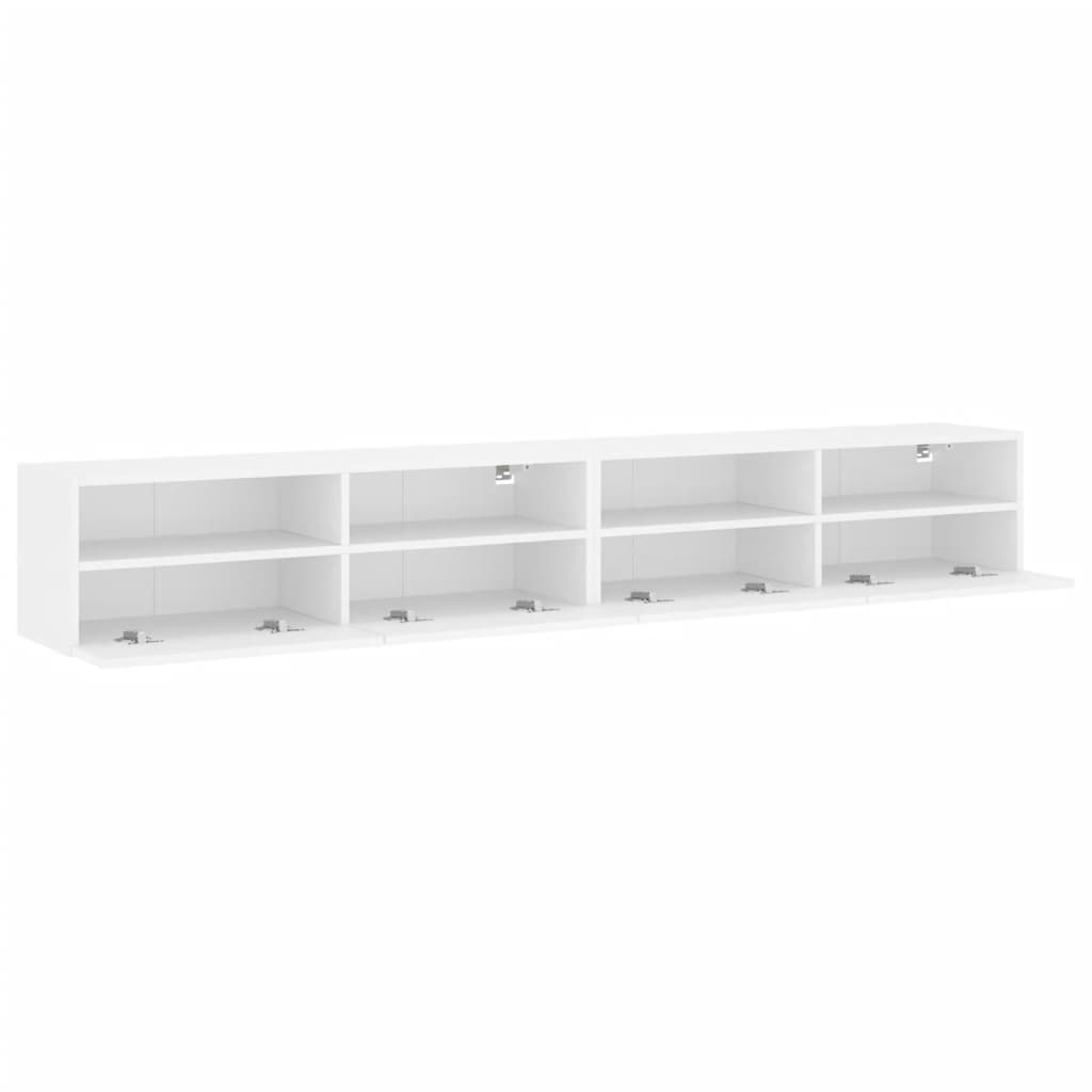 TV Wall Cabinets 2 pcs White 100x30x30 cm Engineered Wood