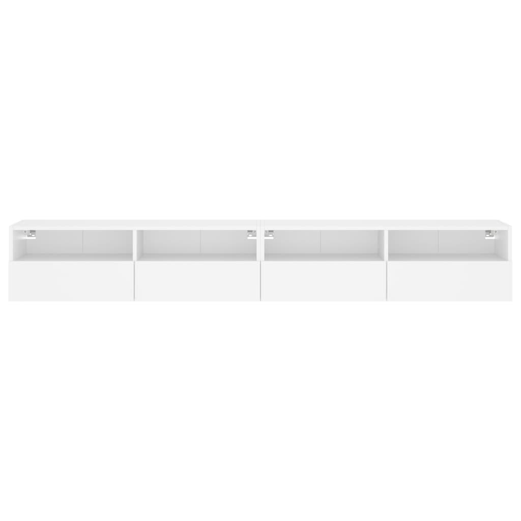 TV Wall Cabinets 2 pcs White 100x30x30 cm Engineered Wood