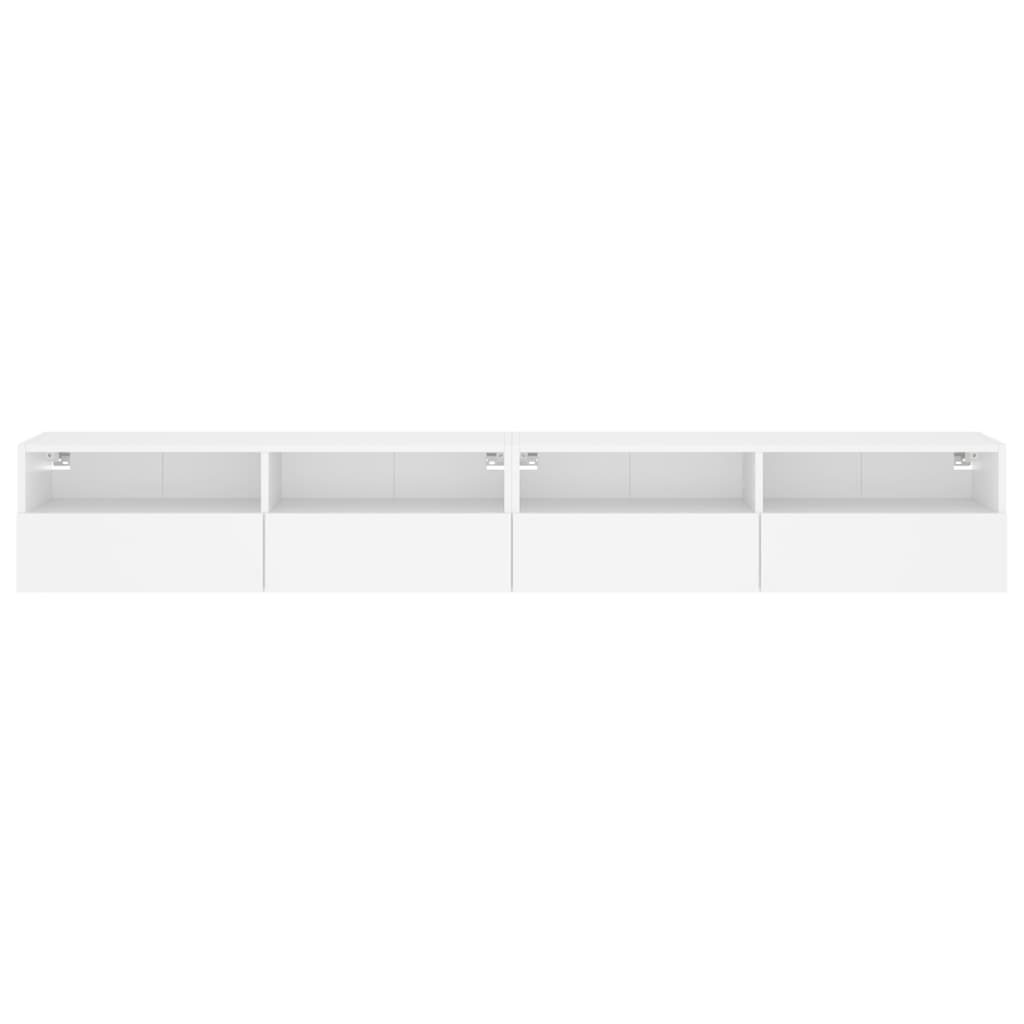 TV Wall Cabinets 2 pcs White 100x30x30 cm Engineered Wood