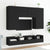 TV Wall Cabinets 2 pcs Black 100x30x30 cm Engineered Wood