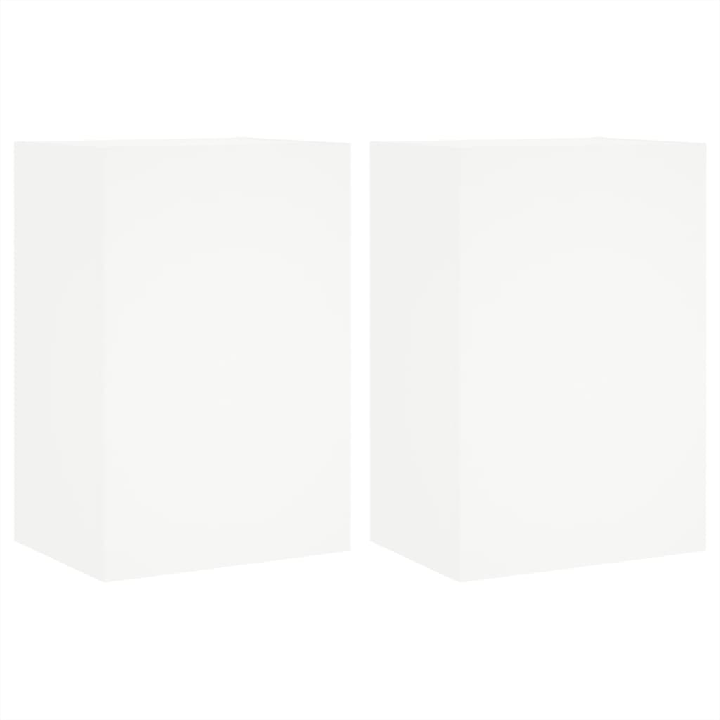 TV Wall Cabinets 2 pcs White 40.5x30x60 cm Engineered Wood