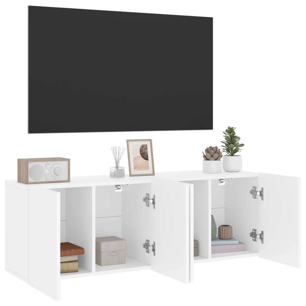 TV Cabinets Wall-mounted 2 pcs White 60x30x41 cm