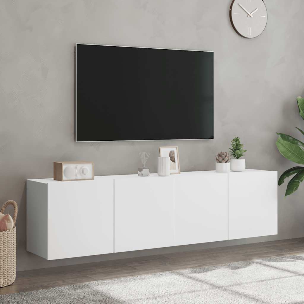 2 Piece Wall-mounted TV Cabinet Set White 80x30x41 cm