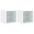 TV Wall Cabinets with LED Lights 2 pcs White 30x28.5x30 cm