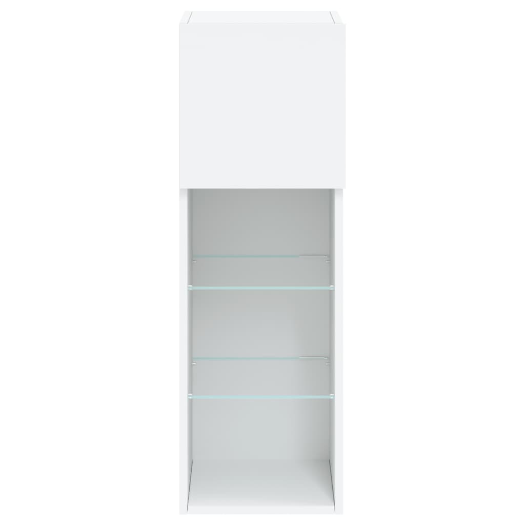 TV Cabinets with LED Lights 2 pcs White 30.5x30x90 cm