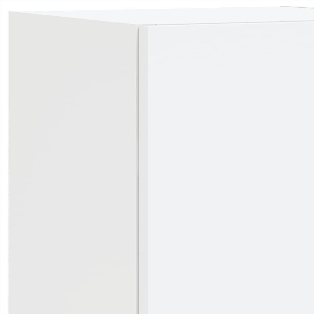 TV Cabinet with LED Lights White 30.5x30x102 cm