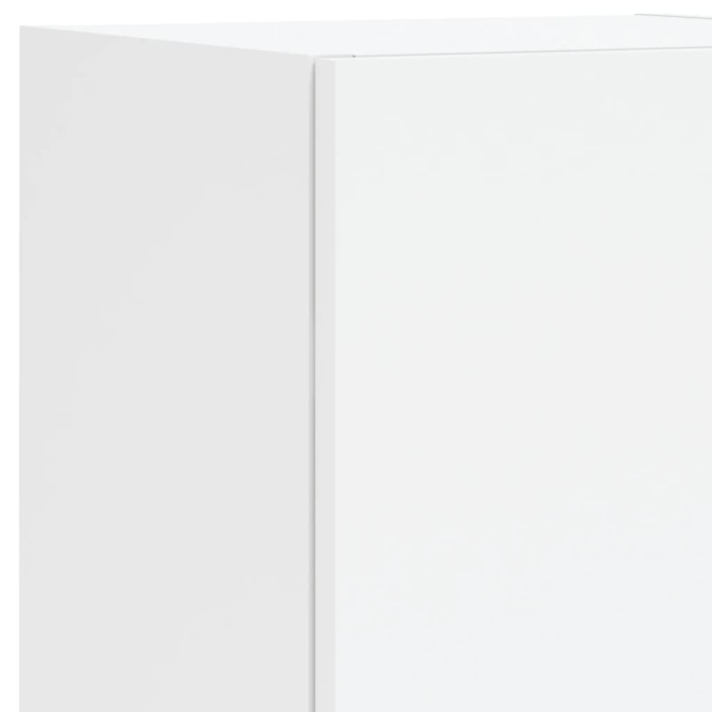 TV Cabinets with LED Lights 2 pcs White 30.5x30x102 cm