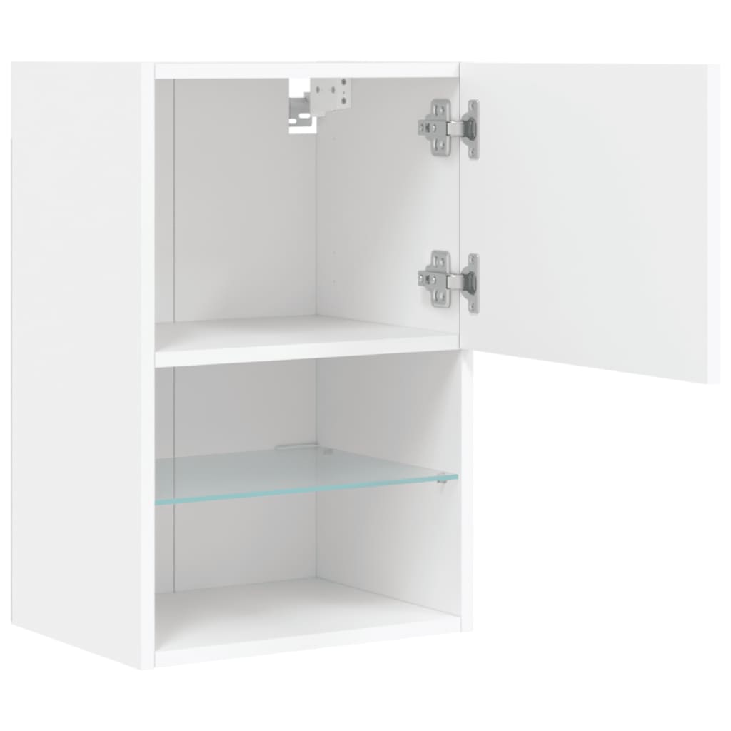 TV Cabinets with LED Lights 2 pcs White 40.5x30x60 cm