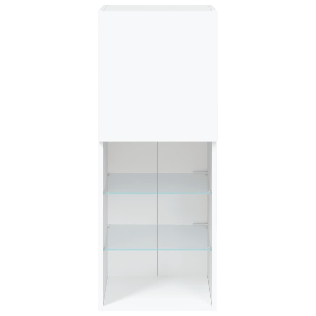 TV Cabinet with LED Lights White 40.5x30x102 cm