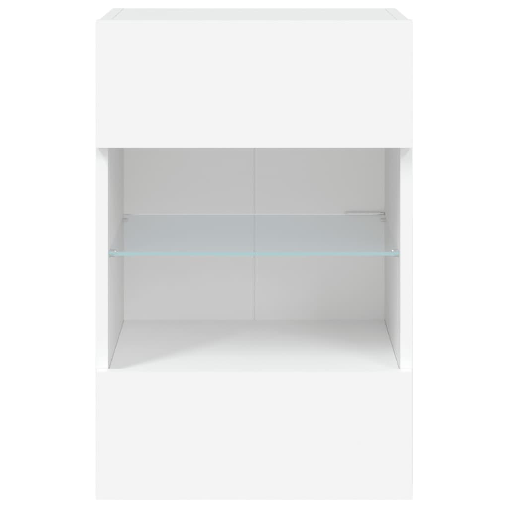 TV Wall Cabinets with LED Lights 2 pcs White 40x30x60.5 cm