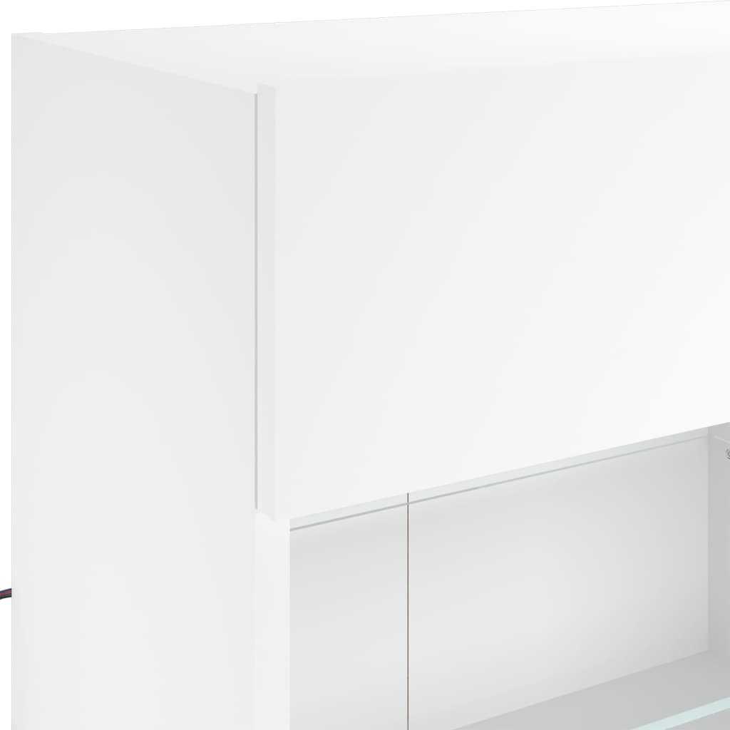 TV Wall Cabinet with LED Lights White 98.5x30x60.5 cm