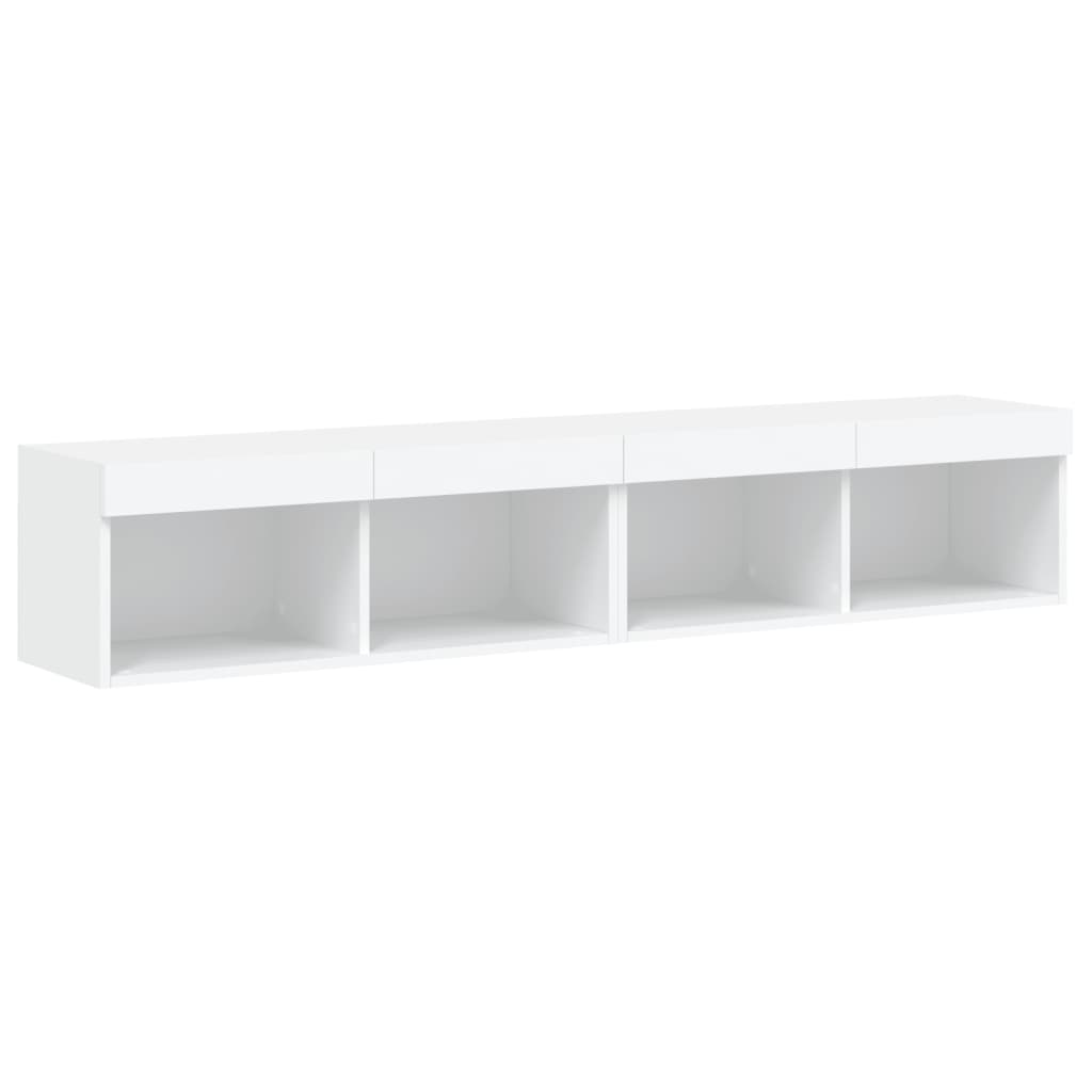 TV Cabinets with LED Lights 2 pcs White 80x30x30 cm