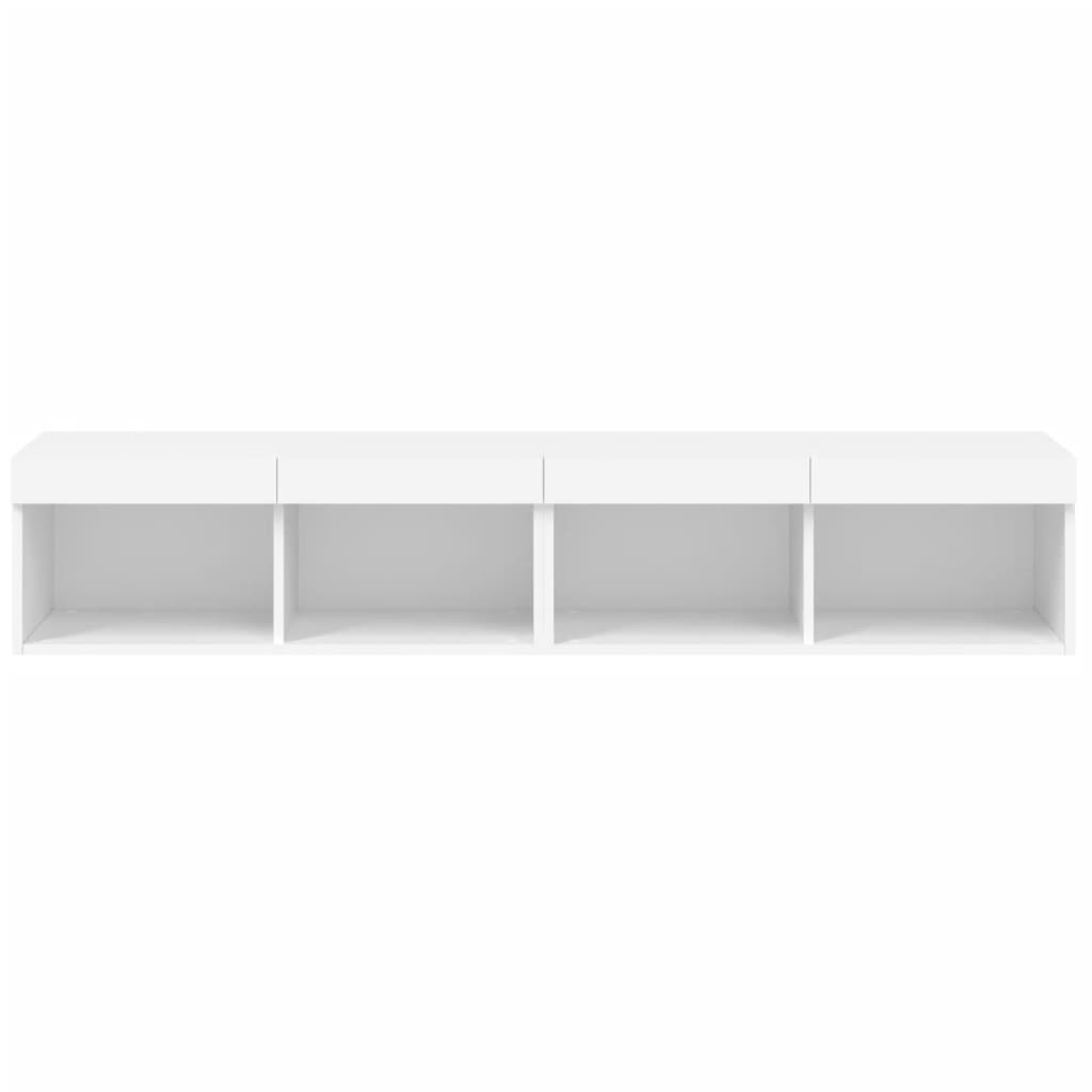 TV Cabinets with LED Lights 2 pcs White 80x30x30 cm