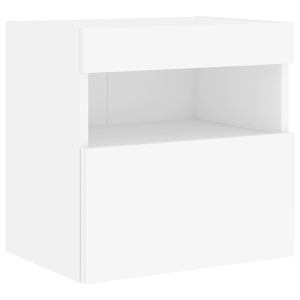 TV Wall Cabinets with LED Lights 2 pcs White 40x30x40 cm