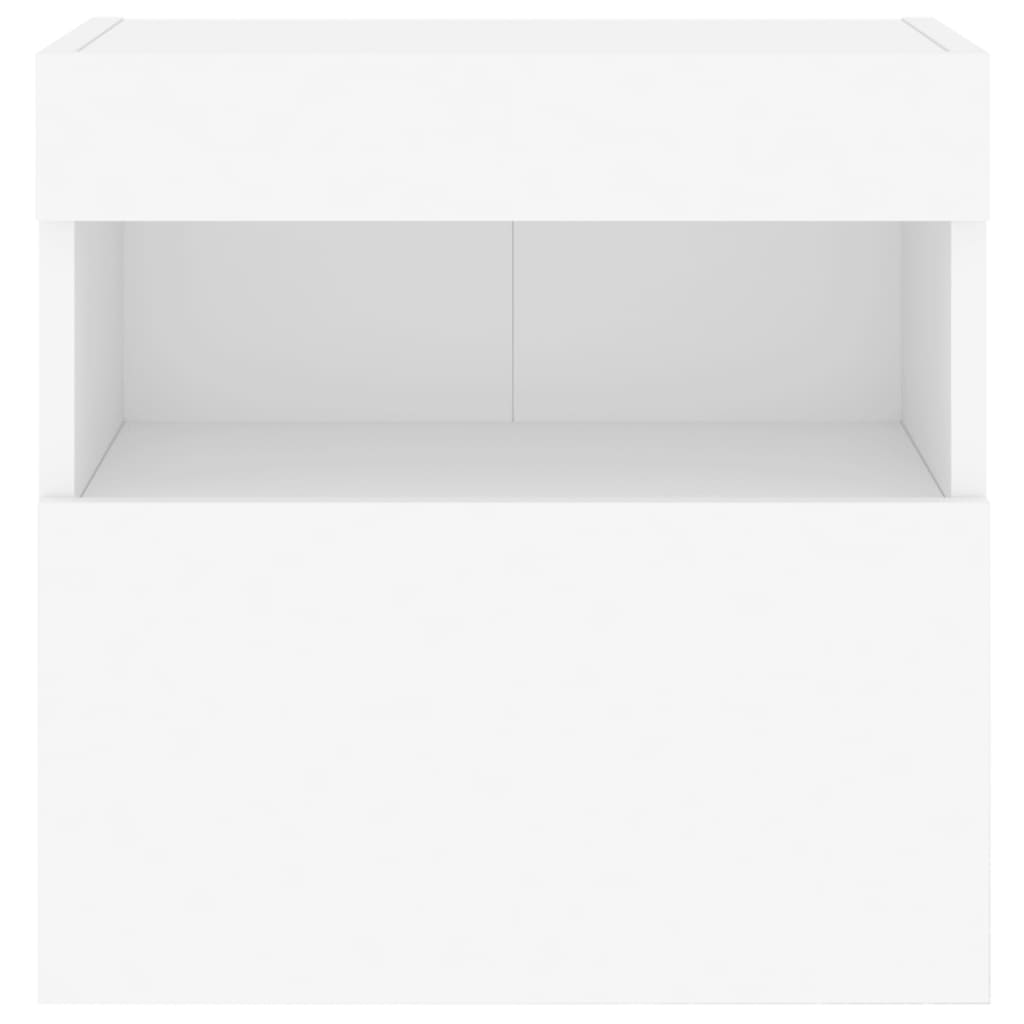 TV Wall Cabinets with LED Lights 2 pcs White 40x30x40 cm