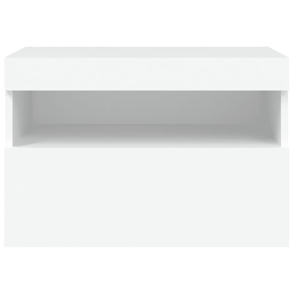 TV Wall Cabinet with LED Lights White 60x30x40 cm