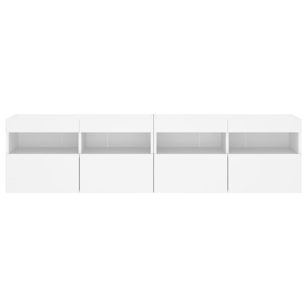 TV Wall Cabinets with LED Lights 2 pcs White 80x30x40 cm