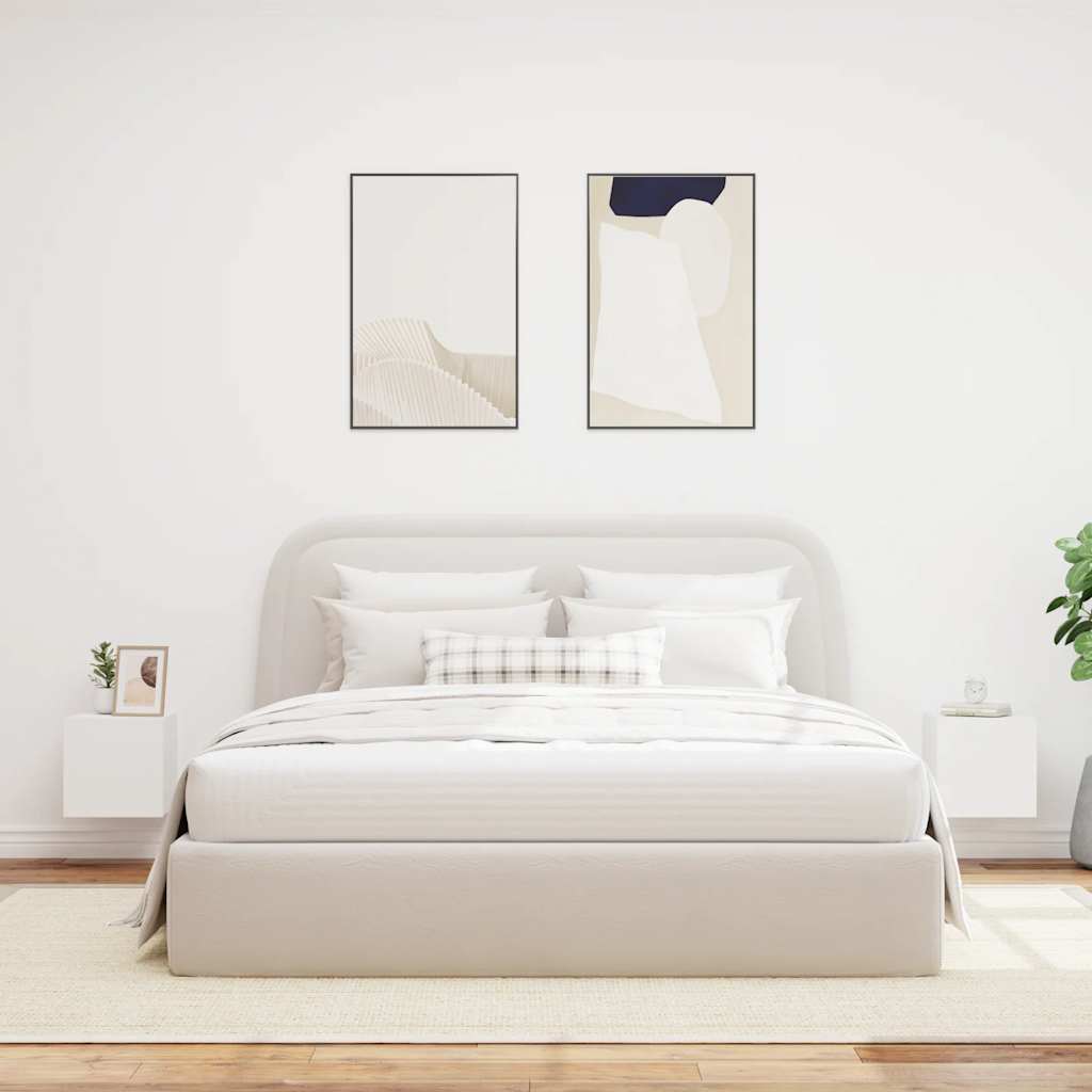 TV Wall Cabinets with LED Lights 2 pcs White 30.5x35x30 cm