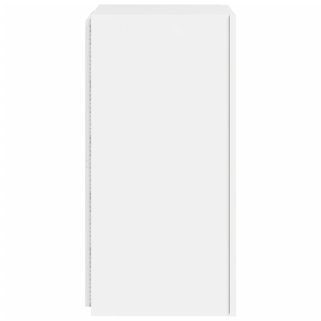 TV Wall Cabinets with LED Lights 2 pcs White 30.5x35x70 cm