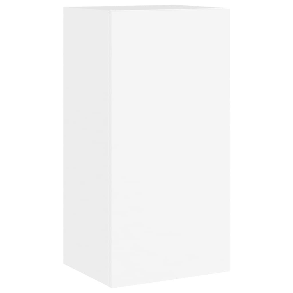 TV Wall Cabinet with LED Lights White 40.5x35x80 cm