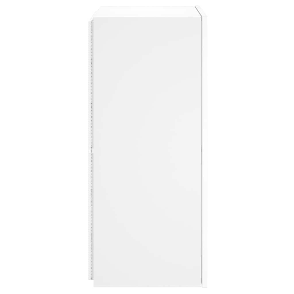TV Wall Cabinet with LED Lights White 40.5x35x80 cm